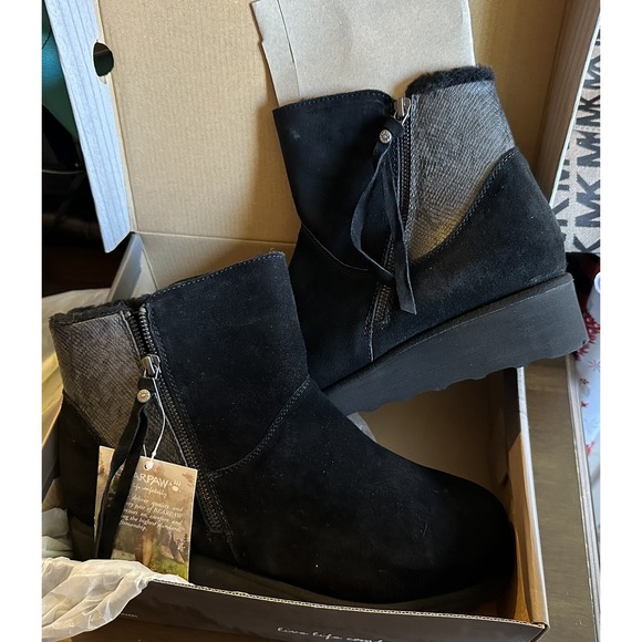 BEARPAW Women's Megan II Suede Leather Boots - Black, Size US 12M/ EUR 43 NEW!! - Picture 1 of 7